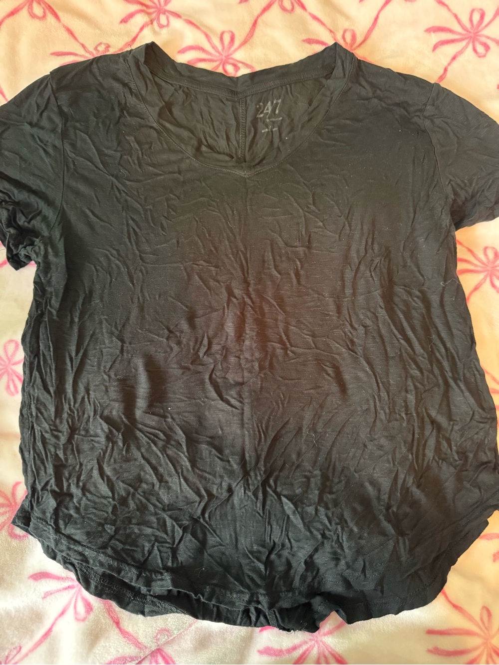 Maurices Black V-Neck Short Sleeve Tee Top